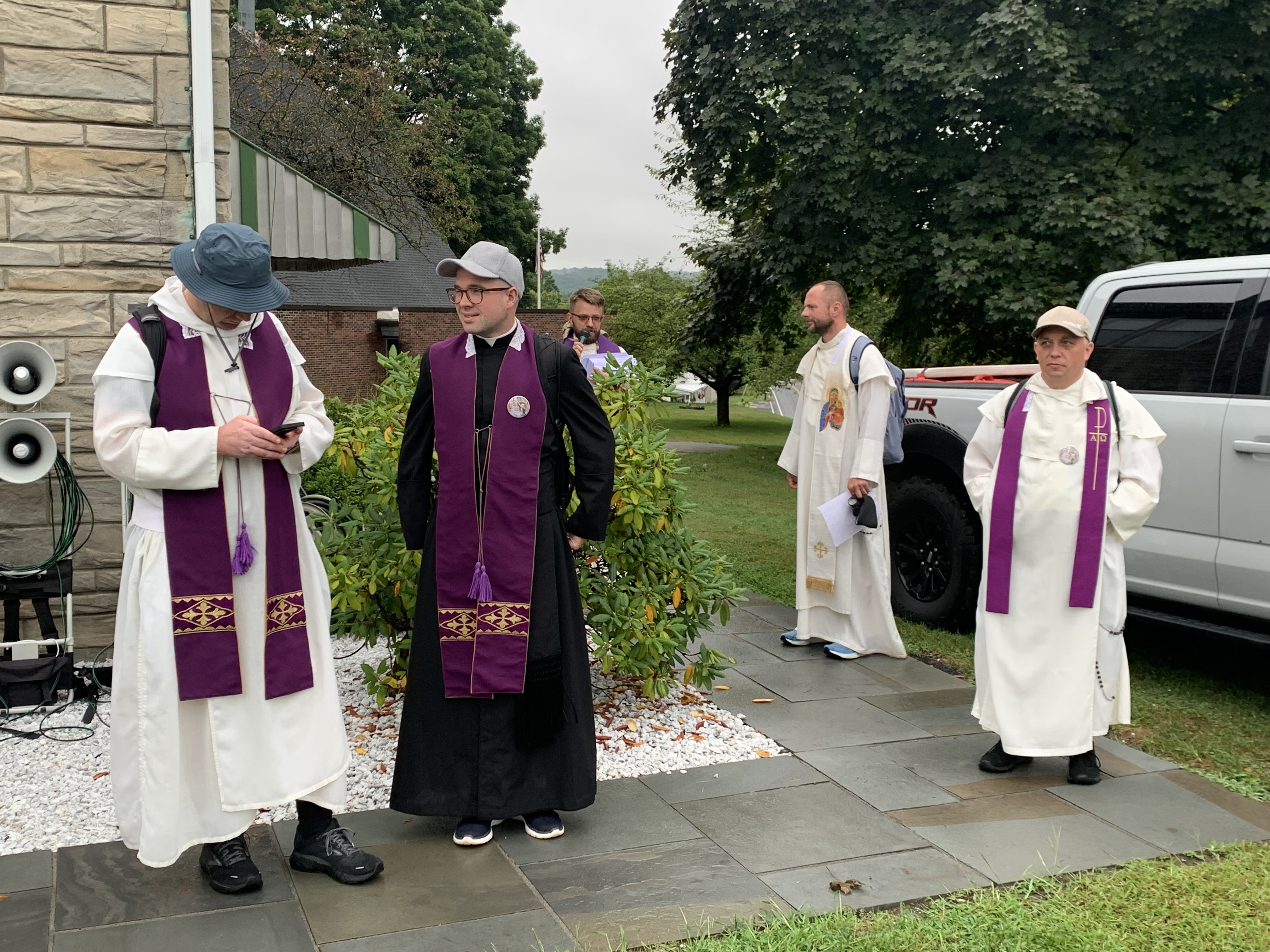 2024 day 1 pic Pilg '24 priests walk